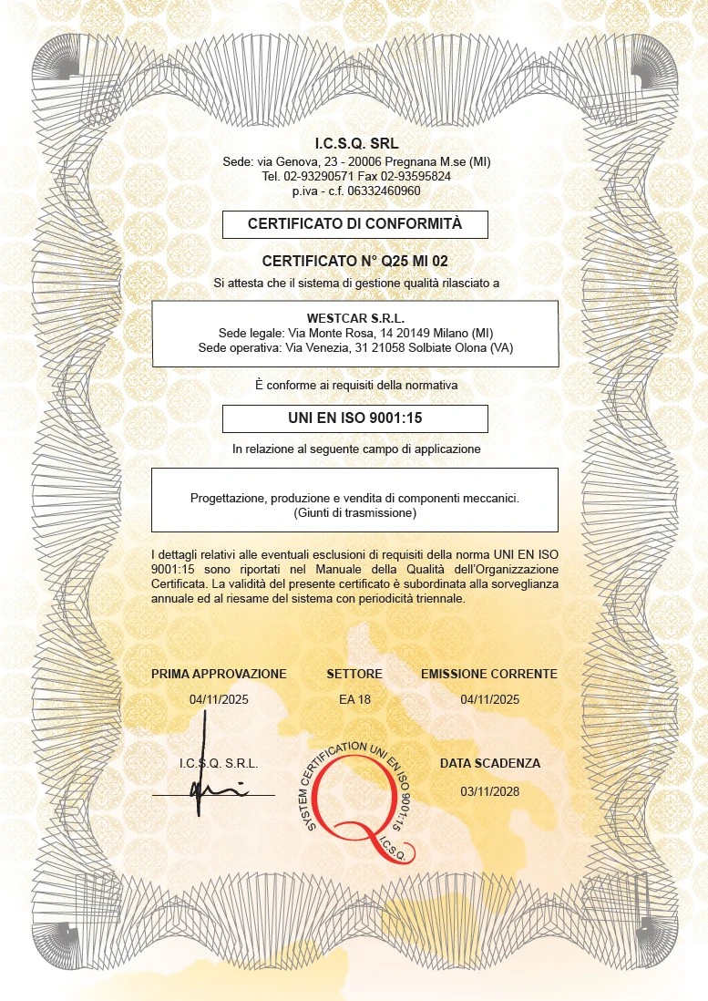 Certificato ISO 9001 