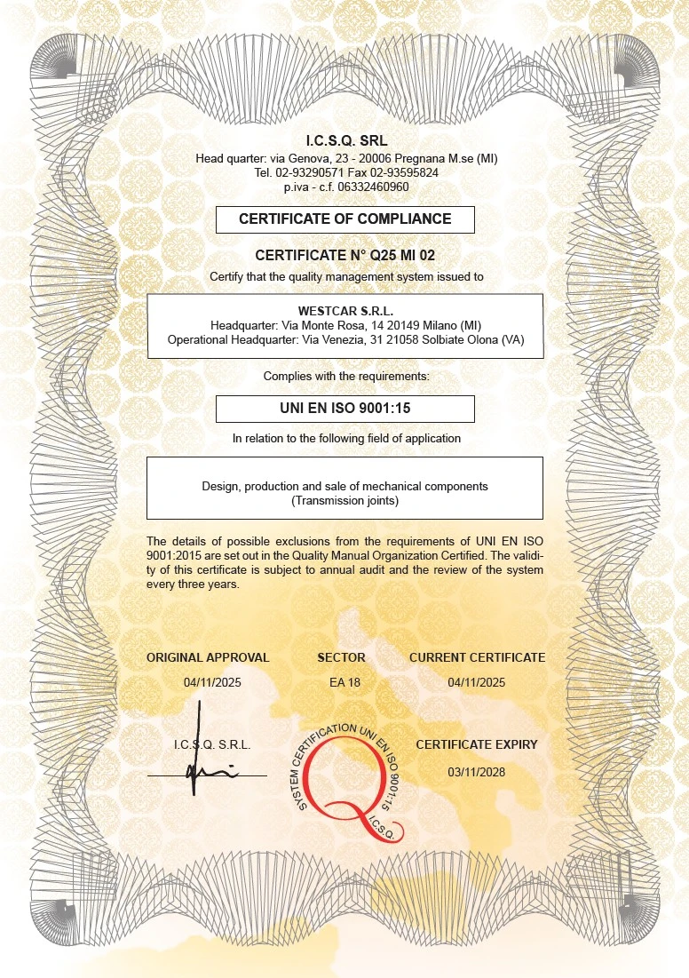Certificate ISO 9001 