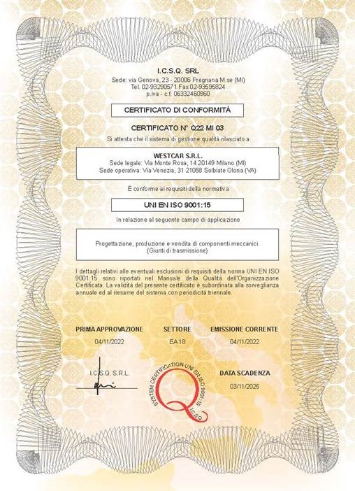 Certificato ISO 9001 